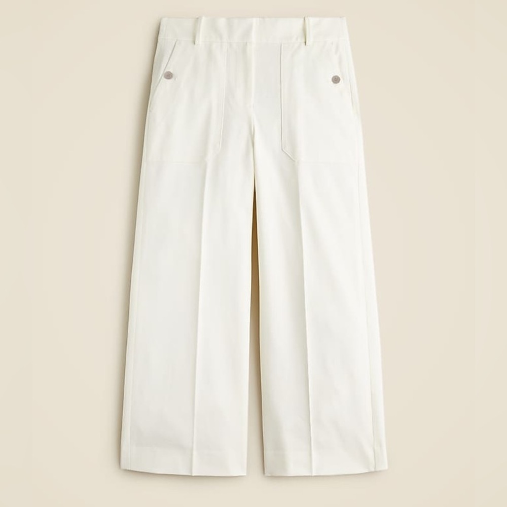J. Crew Sydney Ivory Wide-Leg Pants Women Size 2